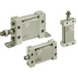 SMC Linear Compact Cylinders MU M(D)U-Z Plate Cylinder, Double Acting, Single Rod w/Auto Switch Mounting Groove